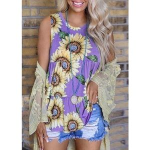 Purple sunflower top